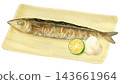 圖中描繪了一隻秋刀魚，配上酸橘汁和磨碎的白蘿蔔。 143661964