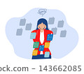 multi-tasking workaholic concept,busy tried businesswoman cover with adhesive reminder sticky notes on him. 143662085