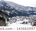 Winter scenery of Shirakawa-go, viewed from the observation deck. 143662097