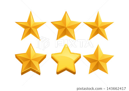 Collection of 3d Realistic Golden Stars for ranking, feedback and game play Collection of 3d Realistic Golden Stars for ranking, feedback and game play 143662417