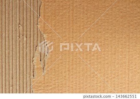 Brown cardboard sheet abstract background, texture of recycle paper box in old vintage pattern with ripped edges. Brown cardboard sheet abstract background, texture of recycle paper box in old vintage pattern with ripped edges. 143662551