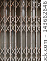 old style of closed steel door 143662646