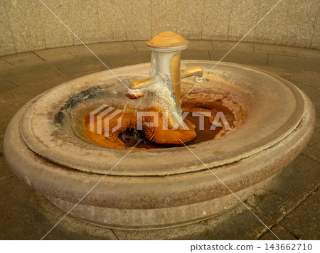 The image shows the Trzni hot spring in Karlovy Vary. The image shows the Trzni hot spring in Karlovy Vary. 143662710