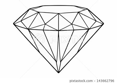 Classic Gemstone Diamond Line Art Vector Icon 143662796