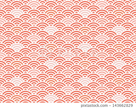 Red seamless Japanese pattern background (Seigaiha pattern) Red seamless Japanese pattern background (Seigaiha pattern) 143662829