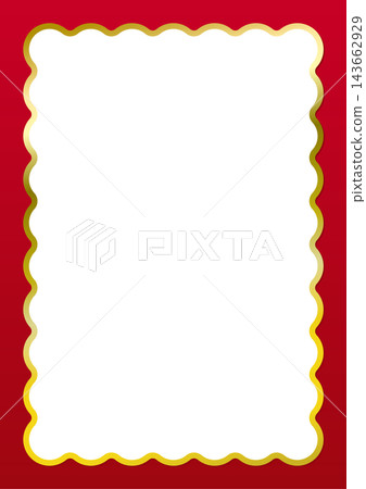 Red and gold wavy frame background (A4 size compatible) 143662929