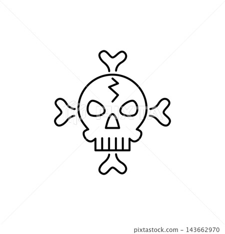 Black skull crossbones symbol Black skull crossbones symbol 143662970