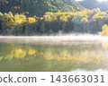 志賀高原的秋天：木戶池上空，秋色絢麗，日出如夢似幻。 143663031
