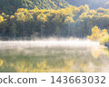 志賀高原的秋天：木戶池上空，秋色絢麗，日出如夢似幻。 143663032