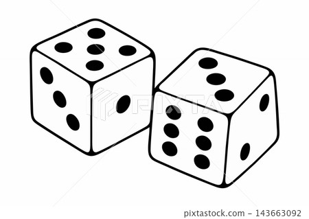 Casino Pair of Dice Line Art Vector Icon Casino Pair of Dice Line Art Vector Icon 143663092
