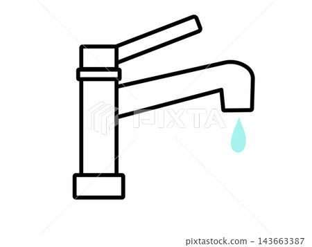 Illustration of water flowing through a tap Illustration of water flowing through a tap 143663387