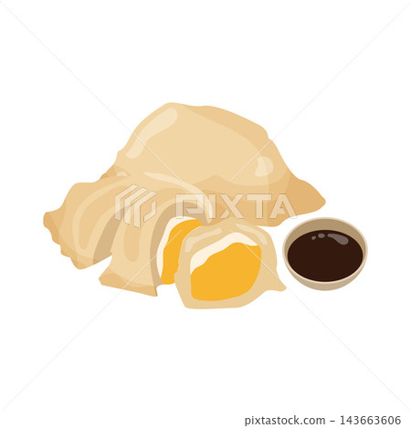 Illustration of Pempek Indonesian Food Illustration of Pempek Indonesian Food 143663606