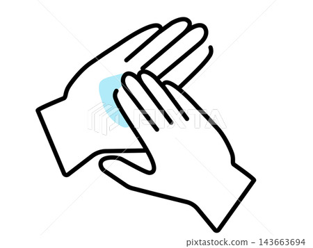 Illustration of a Hand Applying Hand Cream Illustration of a Hand Applying Hand Cream 143663694