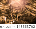 Business man on digital stock market financial indicator background. Digital business and stock market financial indicator on LED. Double exposure of business man and digital stock market financial. 143663702