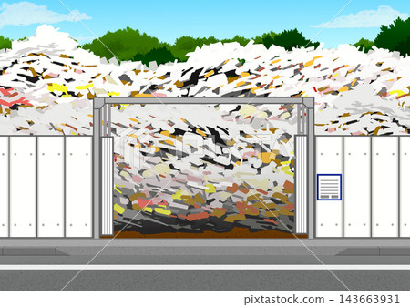 在垃圾處理廠大門前 在垃圾處理廠大門前 143663931