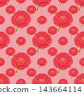 red seamless background with flowers 143664114