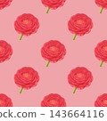 red seamless background with flowers 143664116