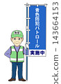 Male crime prevention volunteer holding a banner - 02 (conducting blue light crime prevention patrol) 143664153