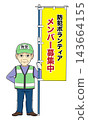 Male crime prevention volunteer holding a banner - 02 (Recruiting crime prevention volunteer members) 143664155