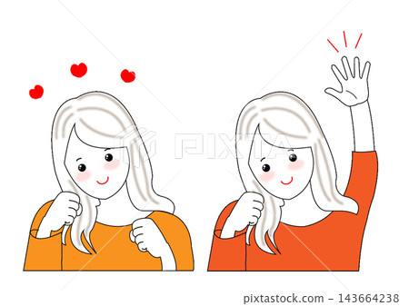 一個女人揮手 一個女人揮手 143664238