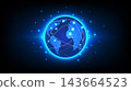 Digital planet Earth with global connection network lines and glowing lights on dark background 143664523