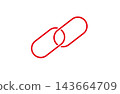 Simple chain icon (red) 143664709