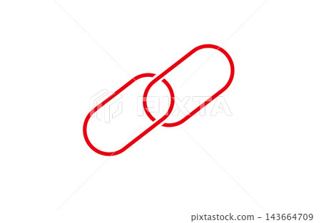 Simple chain icon (red) Simple chain icon (red) 143664709