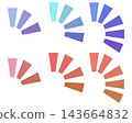 A set of colorful radial symbols and other symbolic elements. 143664832