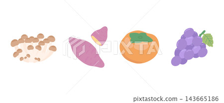 A set of simple illustrations of autumn flavors 143665186