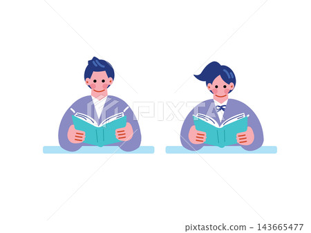 Illustration of a student studying Illustration of a student studying 143665477