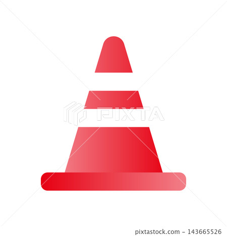 Vector illustration of a red and white traffic cone Vector illustration of a red and white traffic cone 143665526
