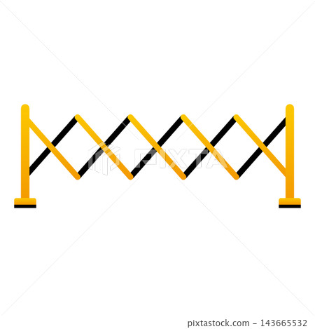 Vector illustration of a retractable construction barricade. Vector illustration of a retractable construction barricade. 143665532