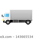 大型卡車的向量圖，帶有銀色貨廂。 143665534