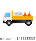 一輛裝滿建築材料的卡車的向量圖 143665535