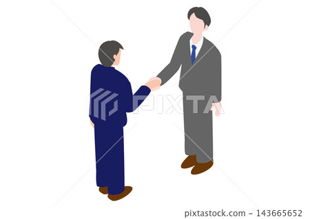 A businessman in a suit shakes hands. A businessman in a suit shakes hands. 143665652