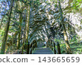 一座木拱橋橫跨群馬縣小持山上的山路，穿過綠樹成蔭的山路，橋下是屏風岩。 143665659