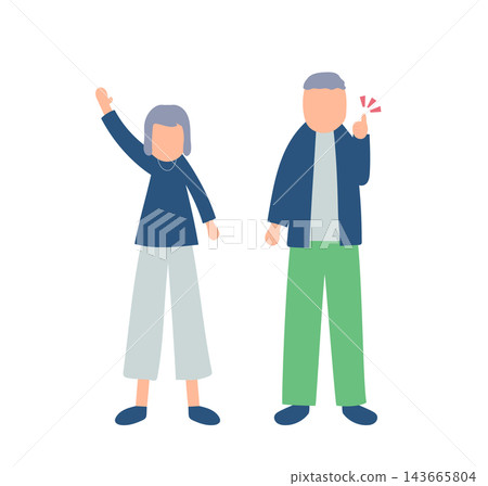 Illustration of an old man striking a pose Illustration of an old man striking a pose 143665804