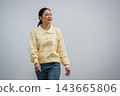 woman walking on a road on mountain in morning 143665806