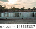 Scenic View from a Rural Bridge at Sunset 143665837