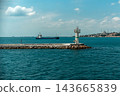 Lighthouse Overlooking a Busy Seascape 143665839