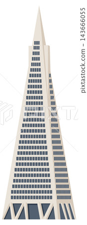 Transamerica Pyramid Building Vector Illustration Isolated on White 143666055