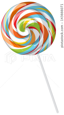 Colorful Swirl Lollipop Vector Illustration on White Background Colorful Swirl Lollipop Vector Illustration on White Background 143666071