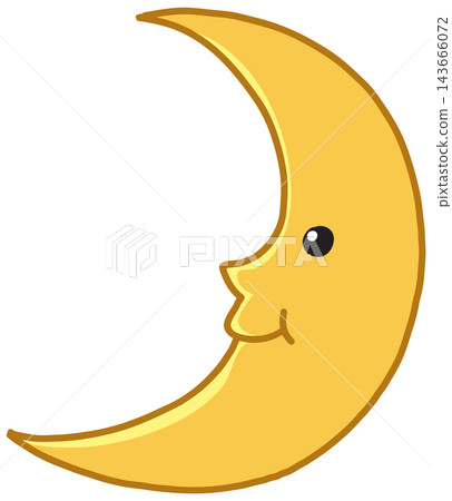 Cartoon Yellow Crescent Moon Character Vector Illustration Cartoon Yellow Crescent Moon Character Vector Illustration 143666072