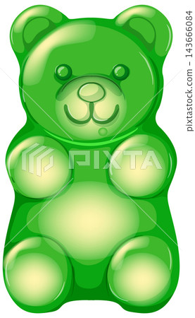 Green Gummy Bear Candy Vector Illustration on White Background Green Gummy Bear Candy Vector Illustration on White Background 143666084