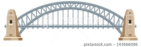 Sydney Harbour Bridge Vector Illustration Isolated on White 143666086