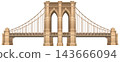 Brooklyn Bridge Vector Illustration Isolated on White Background 143666094