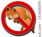 No Foxes Allowed Warning Sign Vector Illustration 143666095