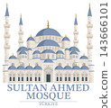 Vector Illustration of Sultan Ahmed Blue Mosque in Istanbul Turkey 143666101