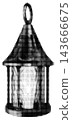 Vintage lantern halftone illustration black and white 143666675