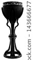 Vintage wine goblet halftone illustration black and white 143666677